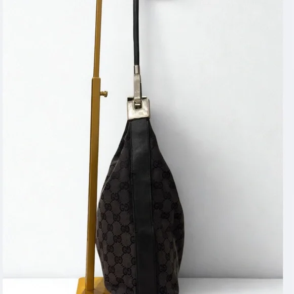 Designer Black Gucci Checkered Shoulder Bag - Picture 4 of 5